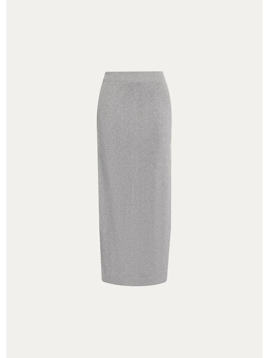 Sparkle Rib Knit Maxi Skirt - 1