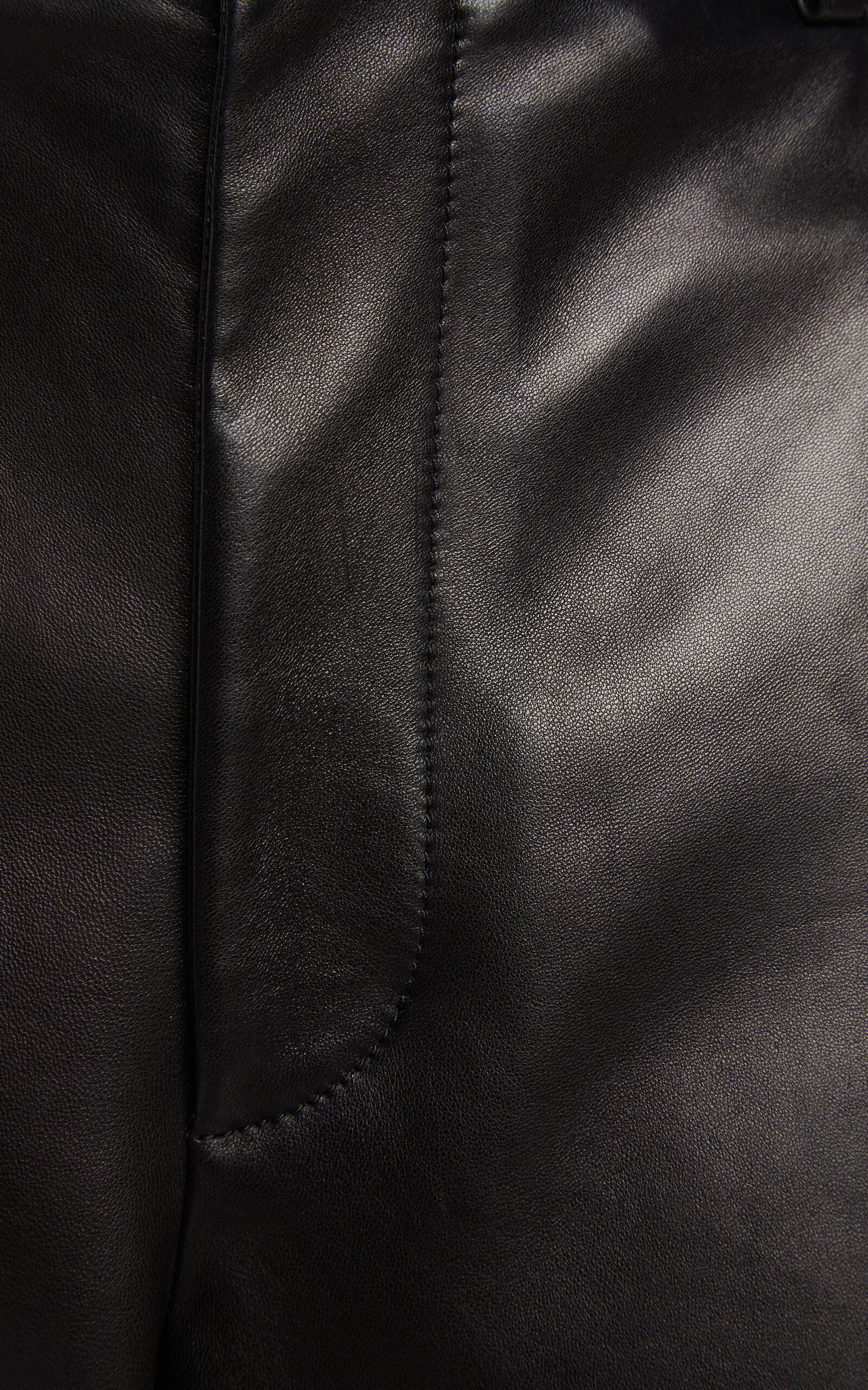 Mid-Rise Leather Barrel-Leg Pants black - 6