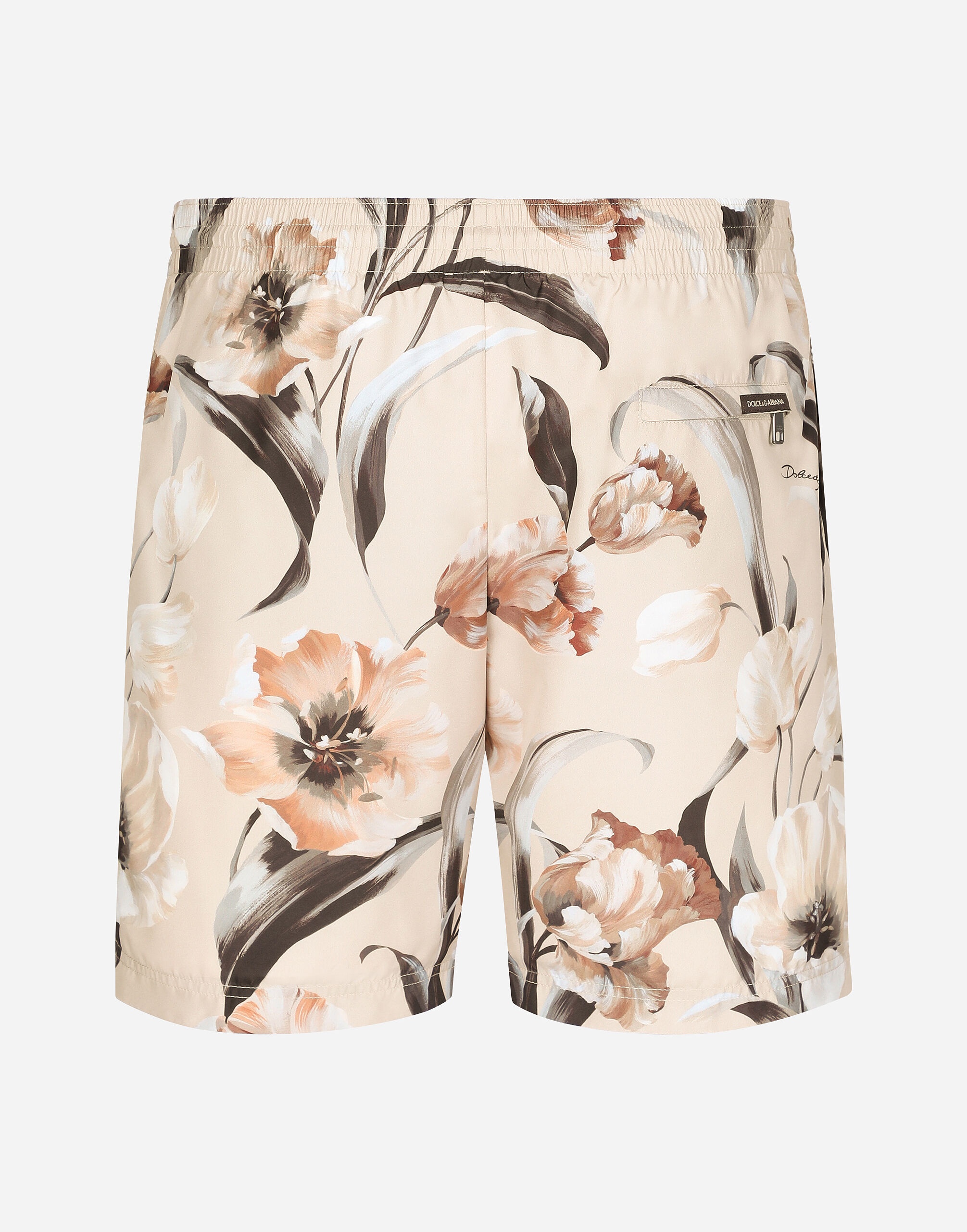 Mid-rise swim trunks with floral print - 2