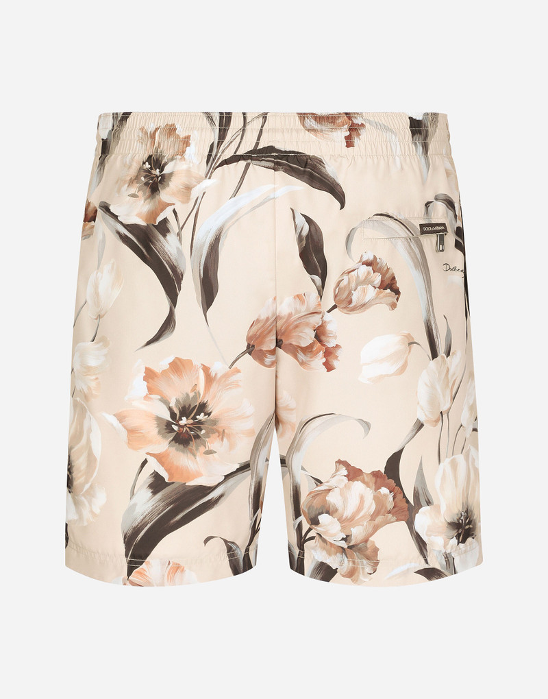 Dolce & Gabbana Mid-rise swim trunks with floral print outlook