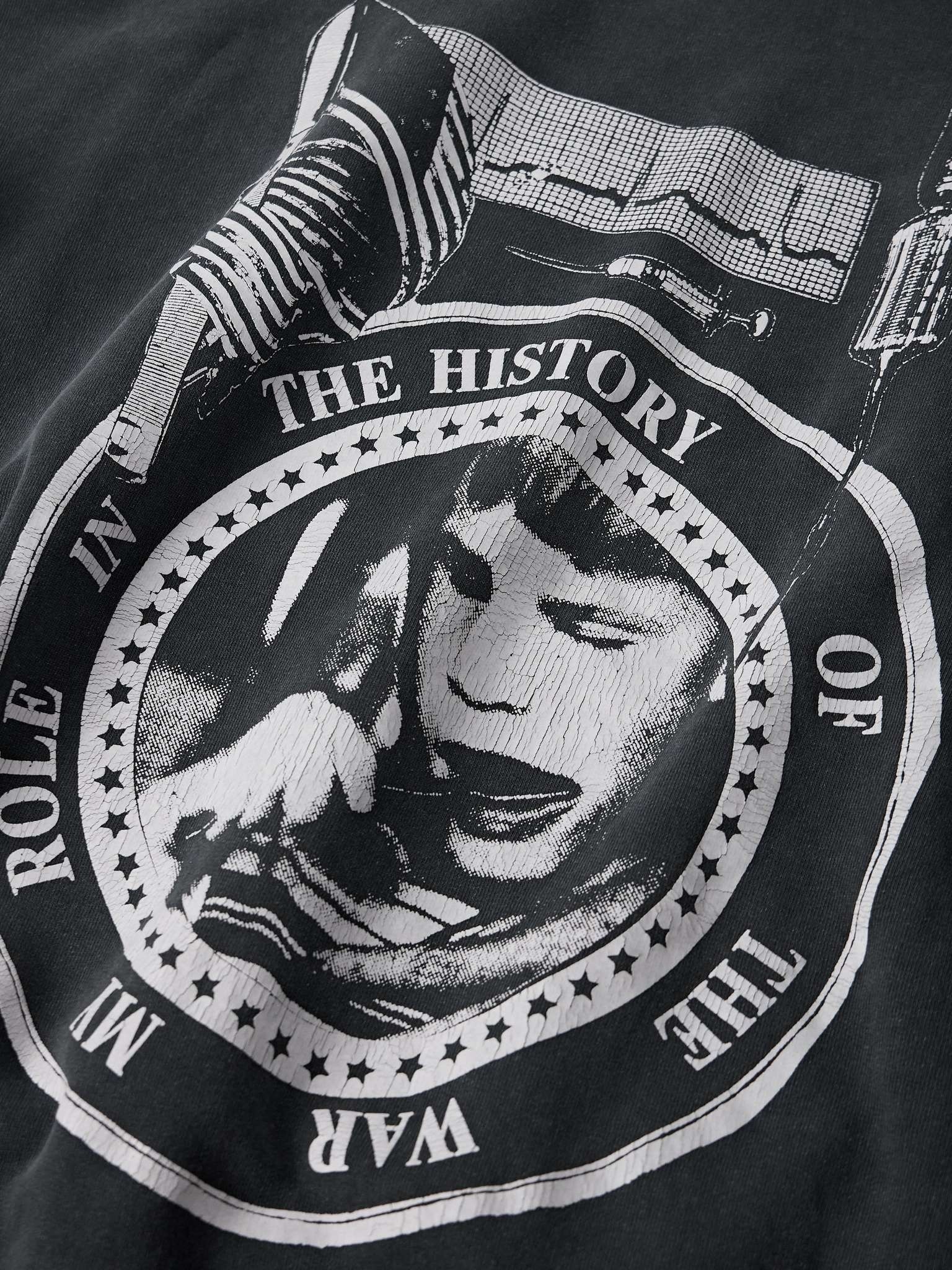 My Role in the War Distressed Logo-Print Cotton-Jersey Hoodie - 5