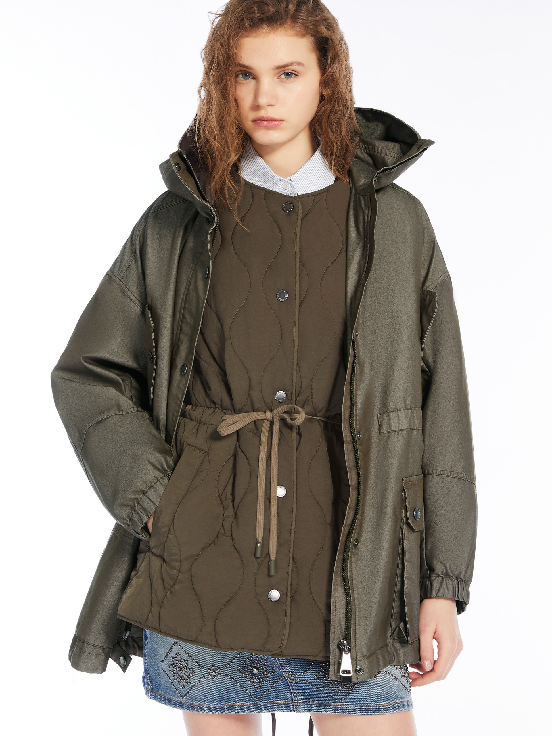 OLINDA Gabardine and technical fabric parka - 5