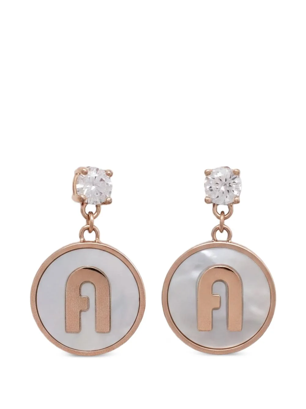 cubic-zirconia-embellished circular earrings - 1