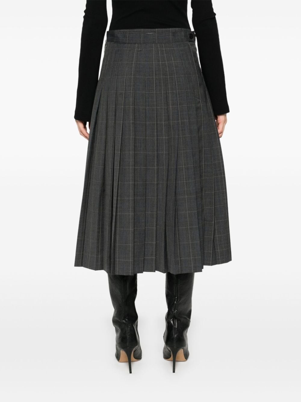 checked midi skirt - 4