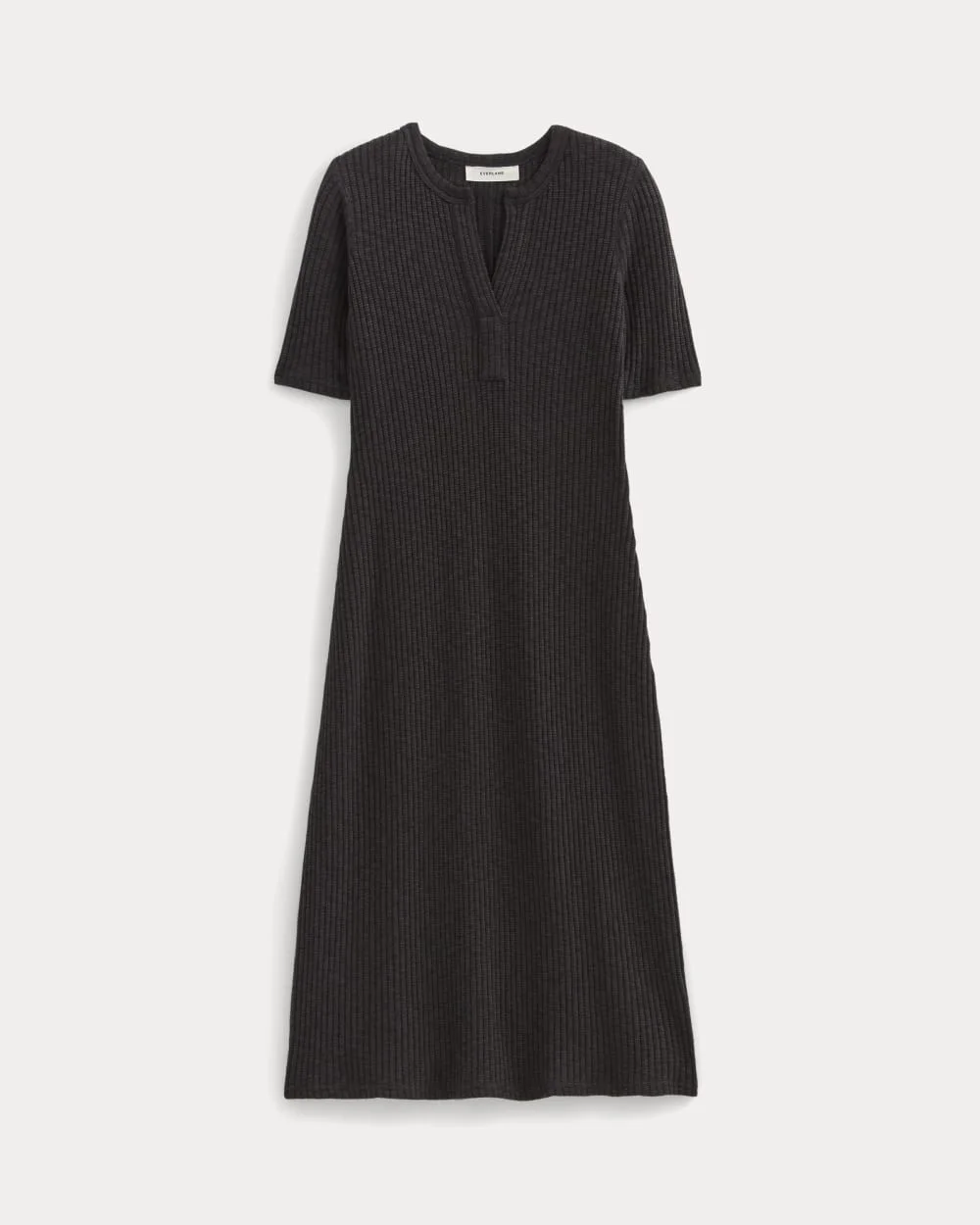 THE RIB-KNIT HENLEY DRESS - 1