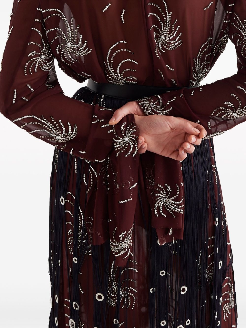 embroidered georgette dress - 5