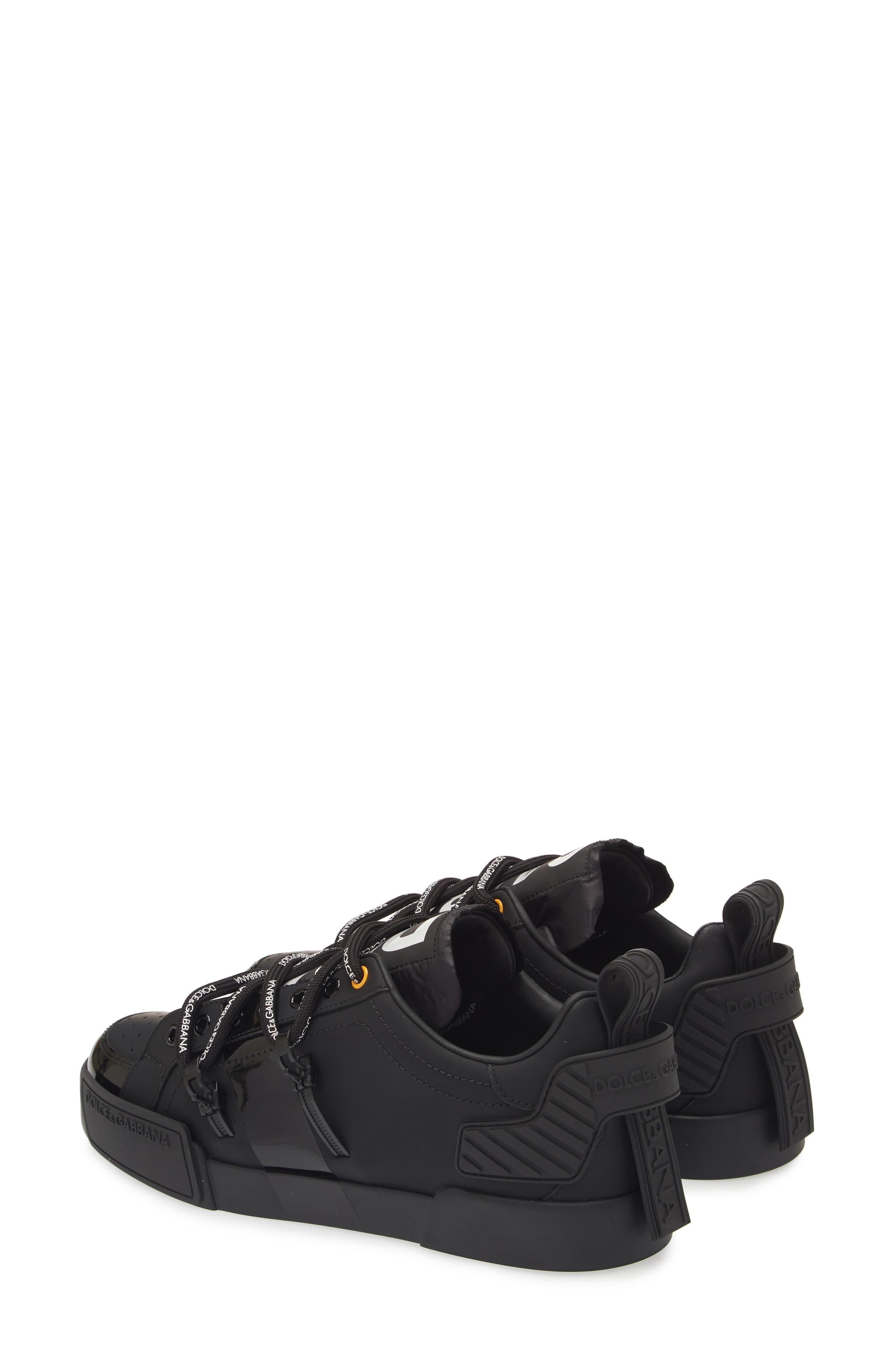 Dolce&Gabbana Portofino Leather Sneaker in Black at Nordstrom - 2