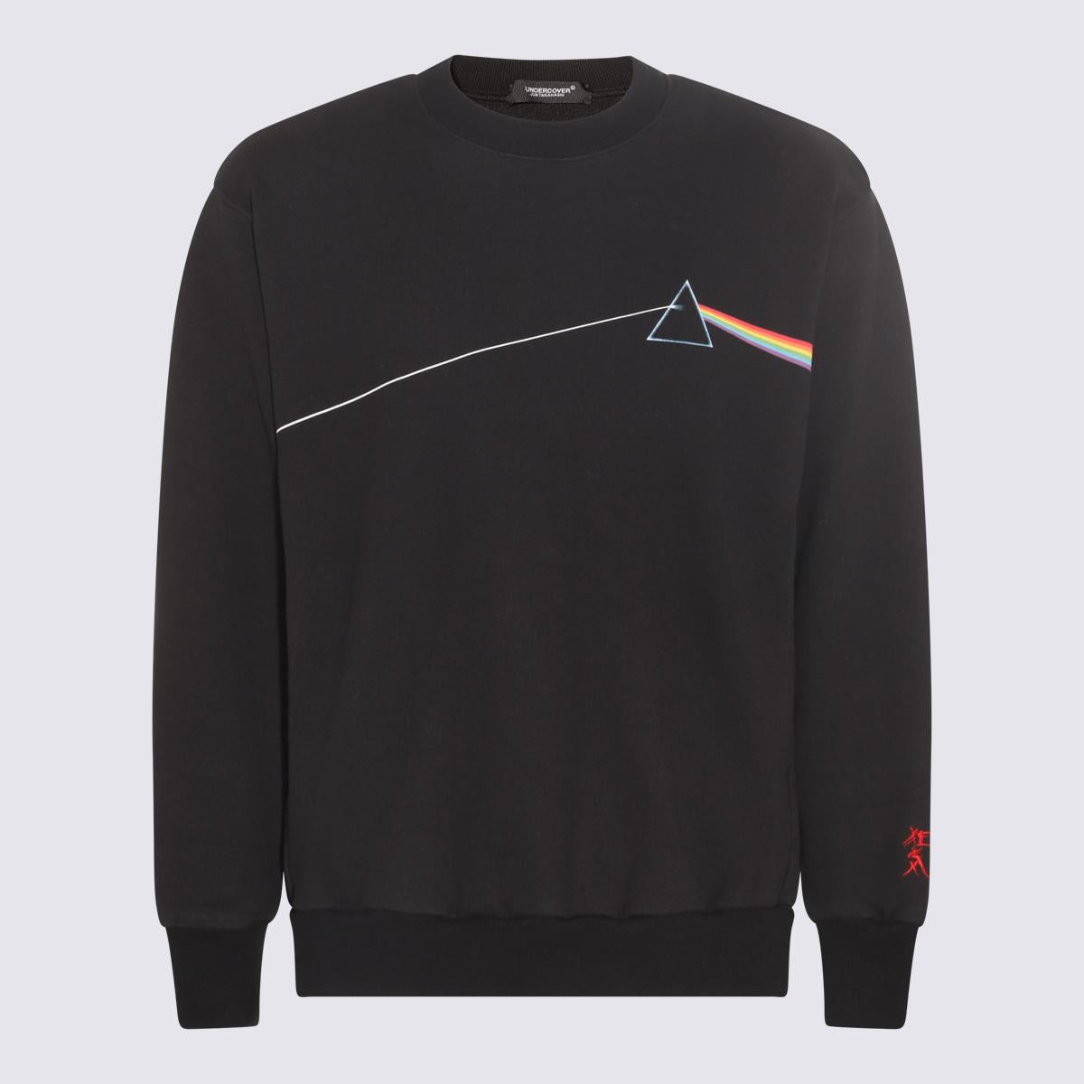 UNDERCOVER BLACK MULTICOLOUR COTTON SWEATSHIRT - 1