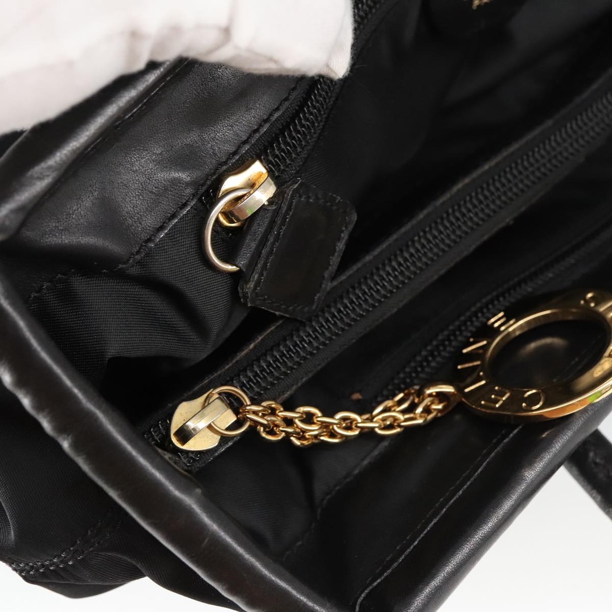 CELINE Tote Bag Nylon Black Gold - 9