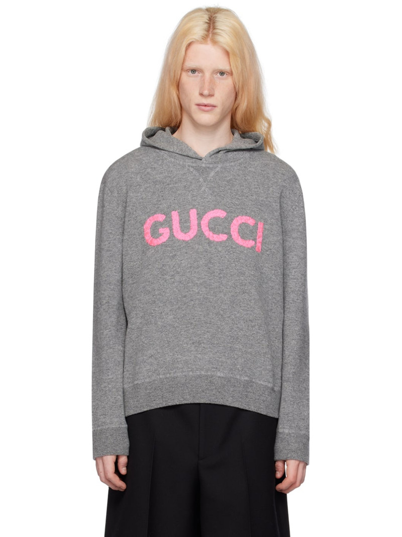 Gray Embroidered Hoodie 1