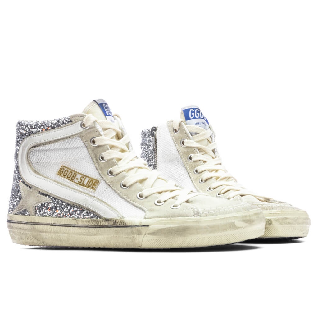 WOMEN'S SLIDE SNEAKER - SILVER/WHITE/MARBLE - 2