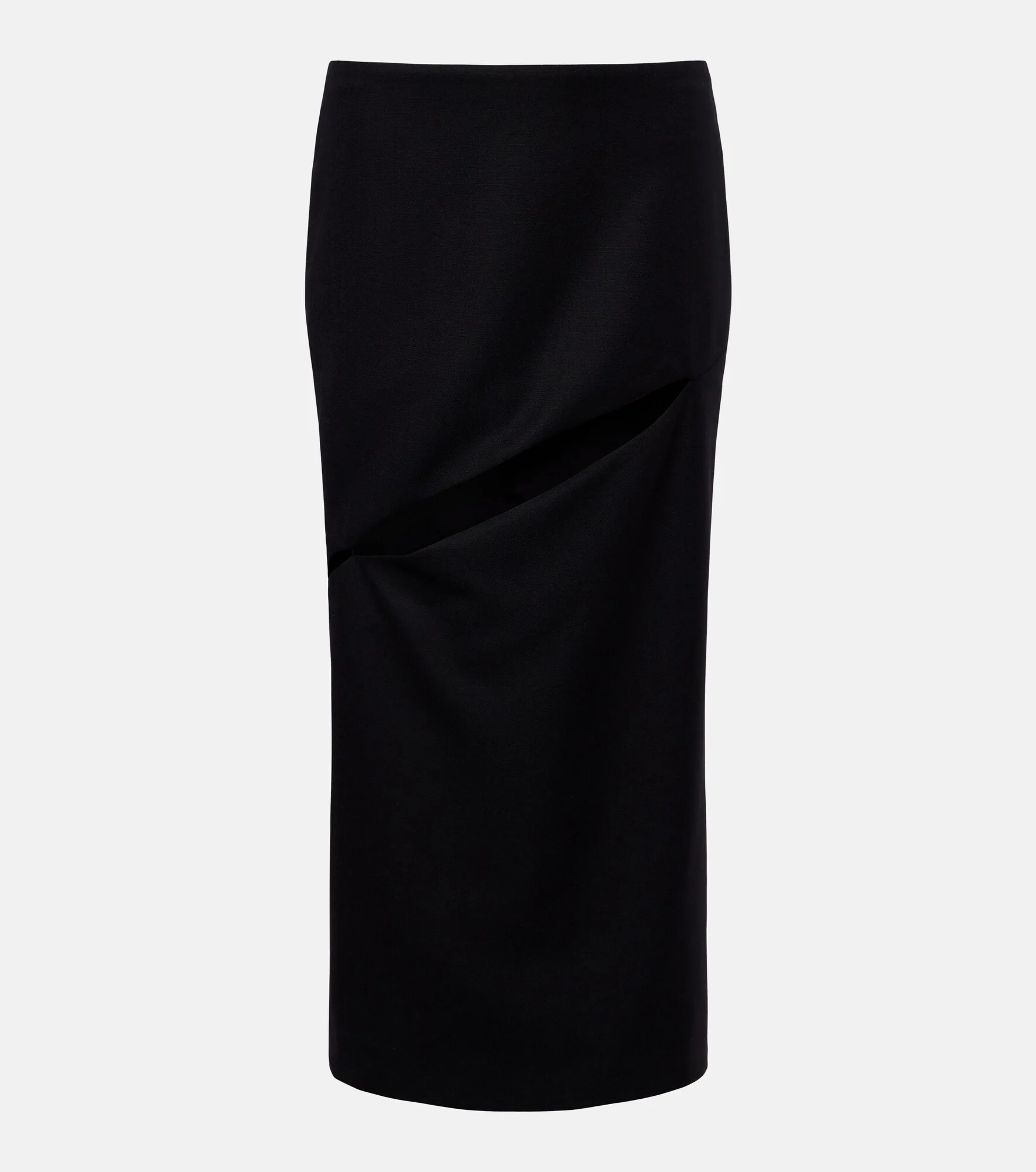 Cutout wool and mohair midi skirt - 1