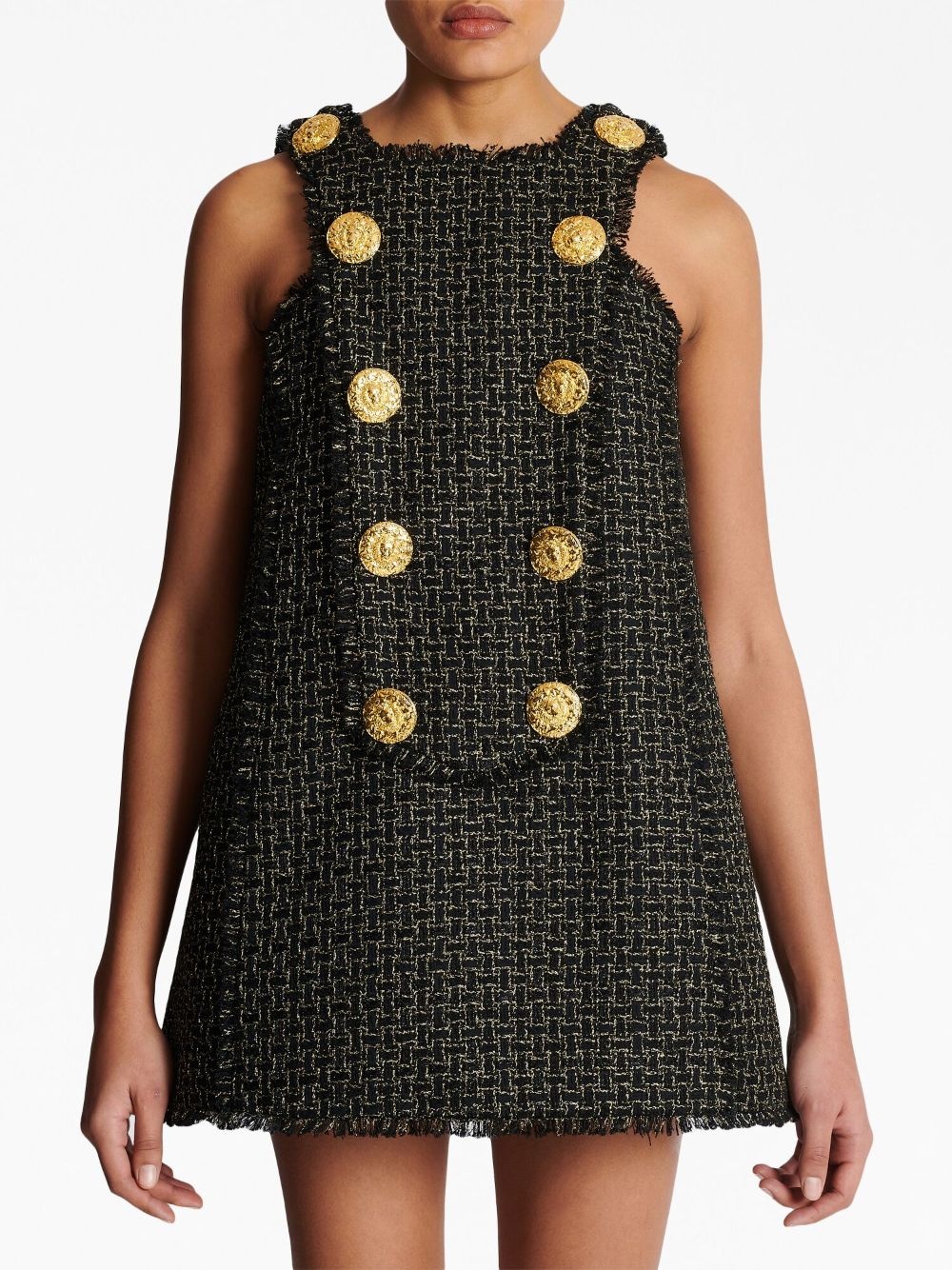 10-Buttons Swing tweed dress - 5