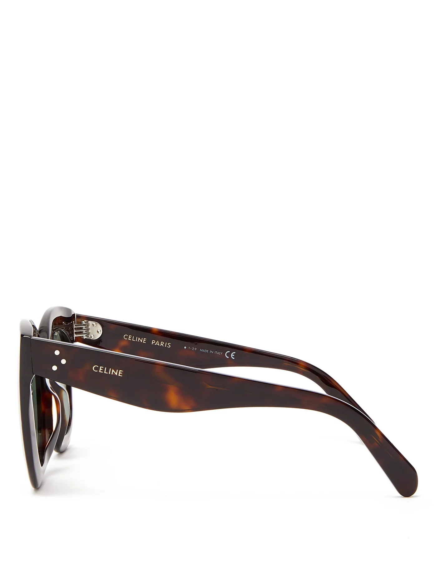 Oversized round tortoise-effect acetate sunglasses - 4