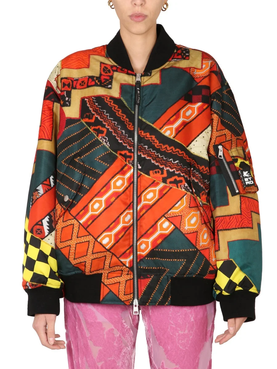 Etro Women Patchwork Bomber Jacket - 1