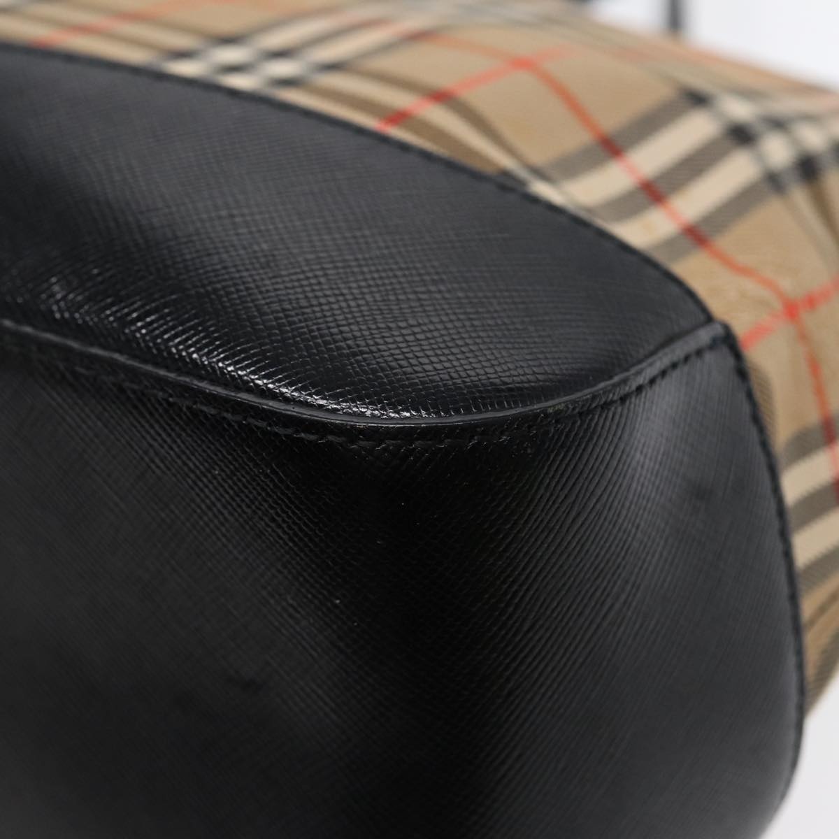 Burberry Nova Check Hand Bag Canvas Leather Beige Gold - 10