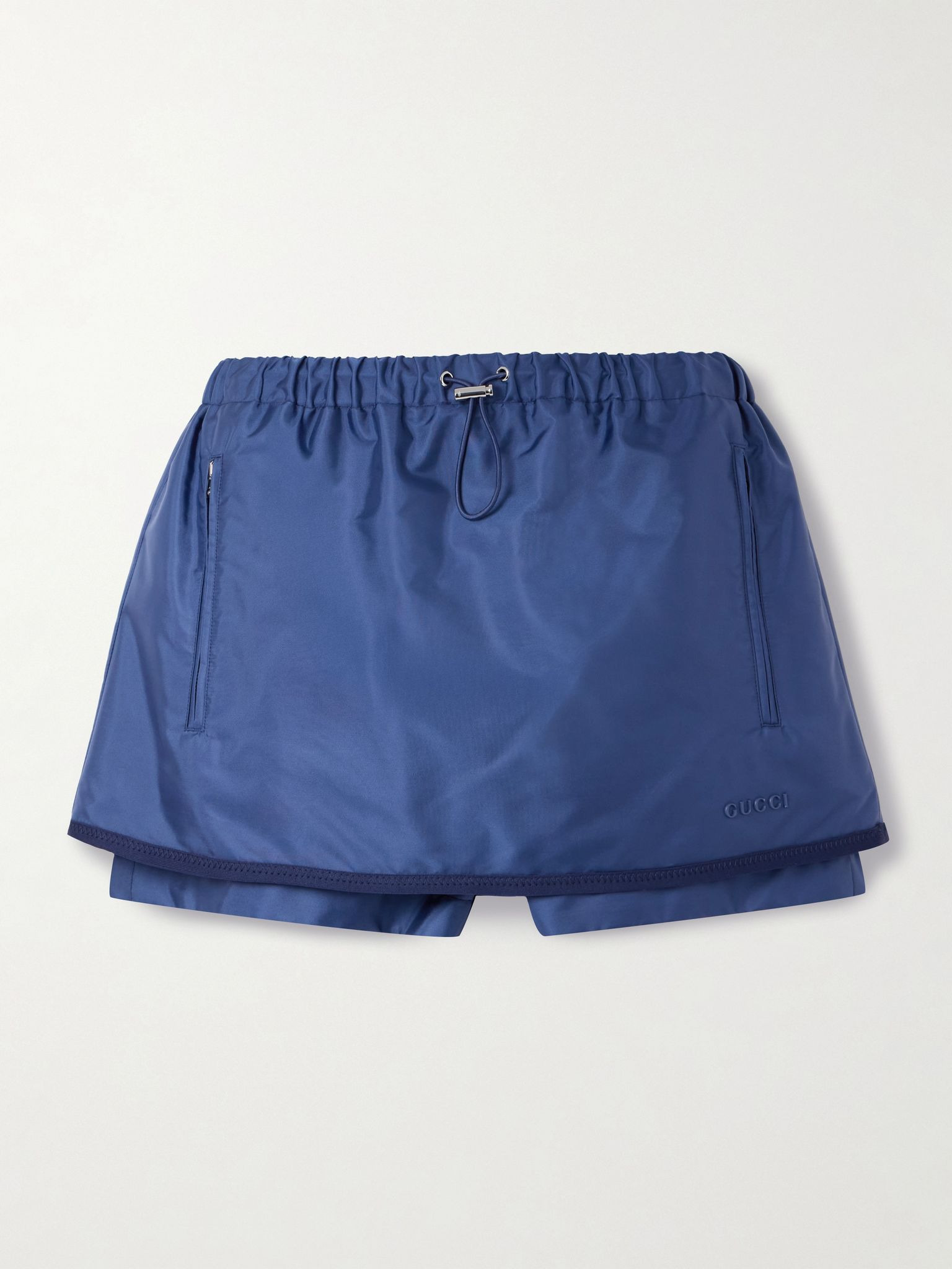 Layered shell mini skirt Navy - 1