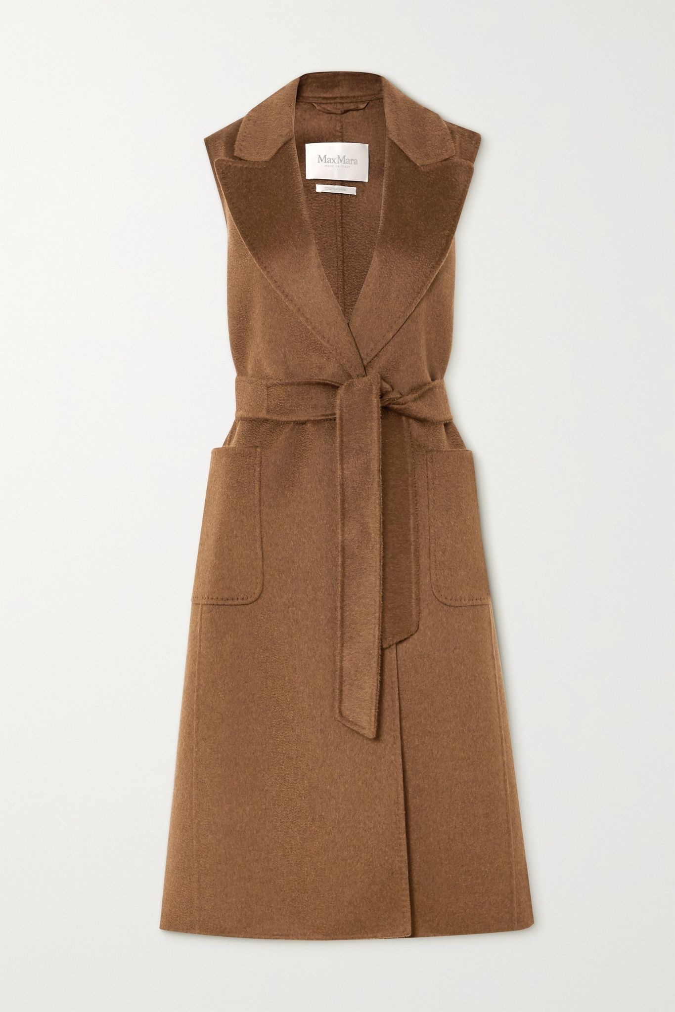 Belted cashmere and camel hair-blend vest - 1