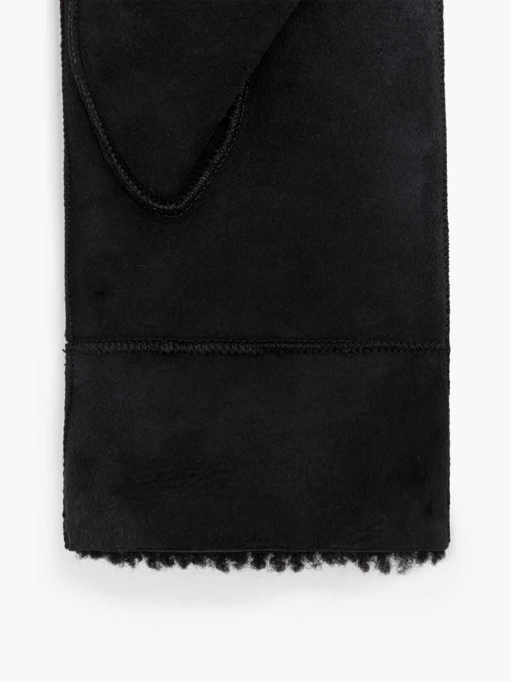 BLACK SHEEPSKIN FINGERLESS GLOVES - 2