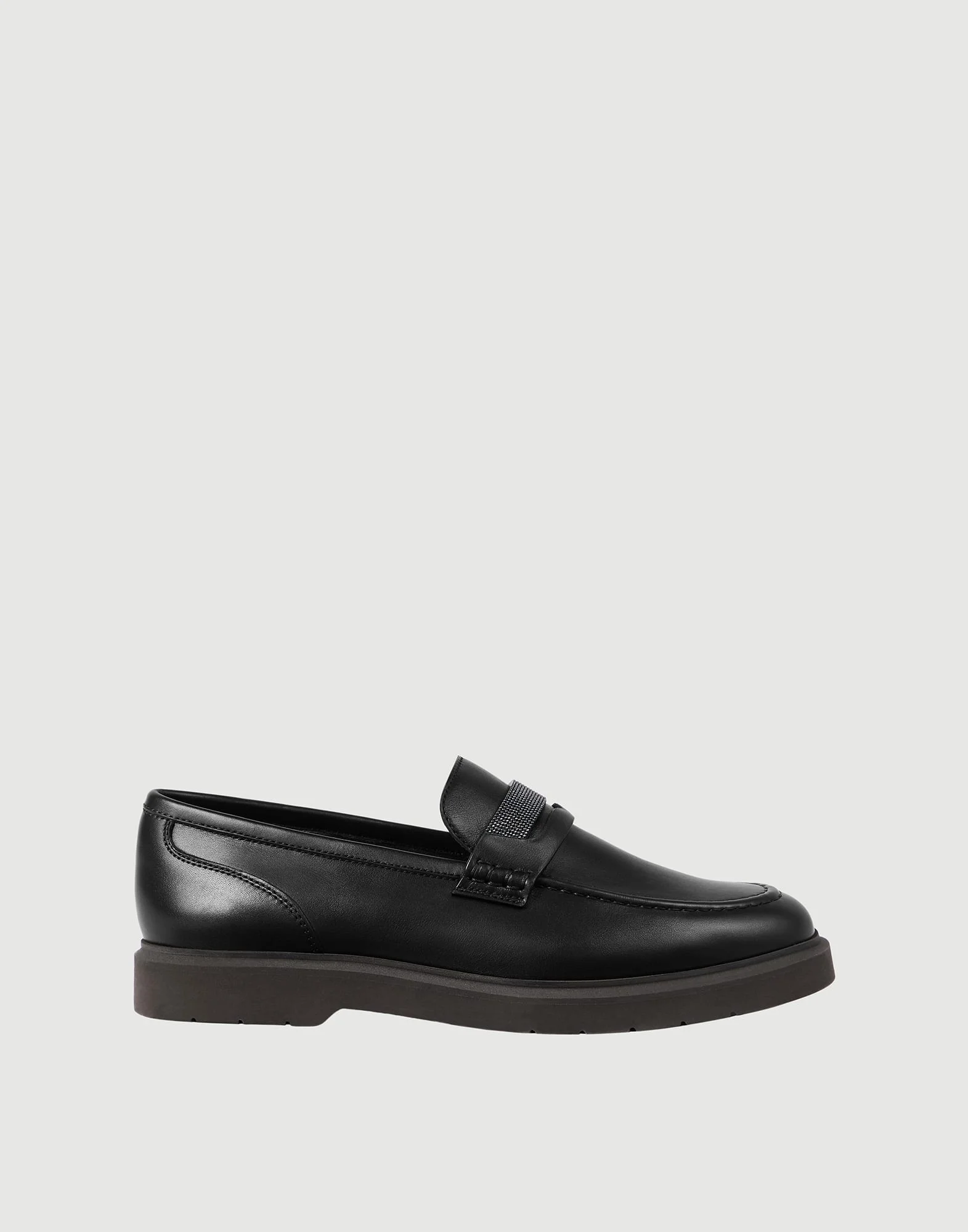 Nappa leather penny loafers with monili - 1
