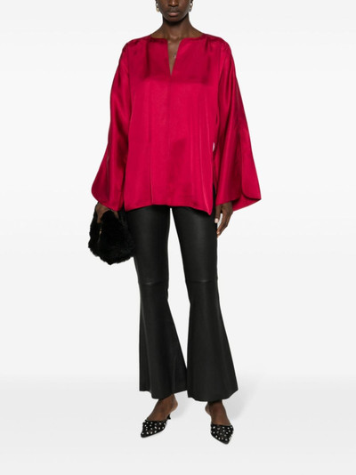 BY MALENE BIRGER elasticated-waist leather flared trousers outlook