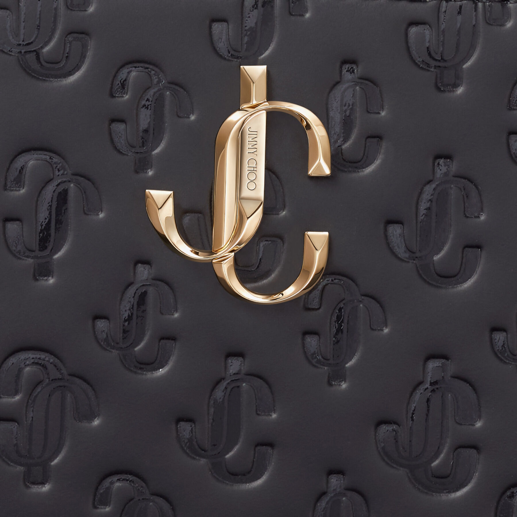 Lise-z
Black JC Monogrammed Leather Card Holder with Light Gold JC Monogram - 4