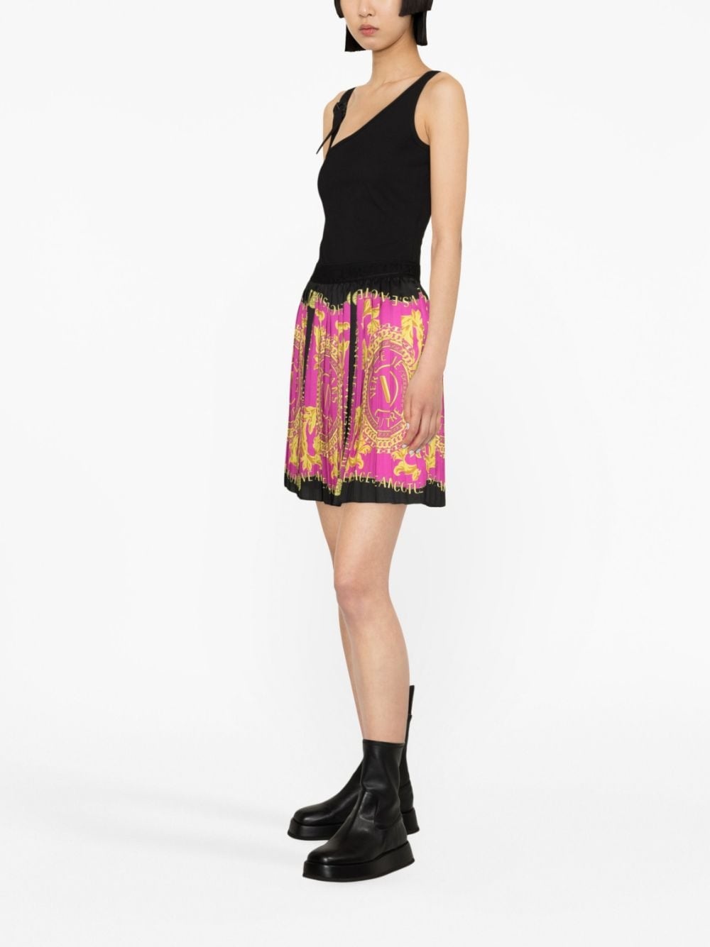 Logo Couture pleated miniskirt - 3