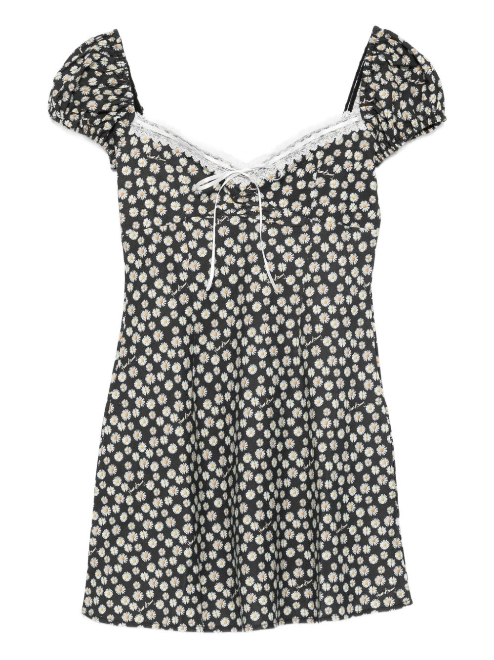 Ditsy Daisy puff-sleeve floral mini dress - 1