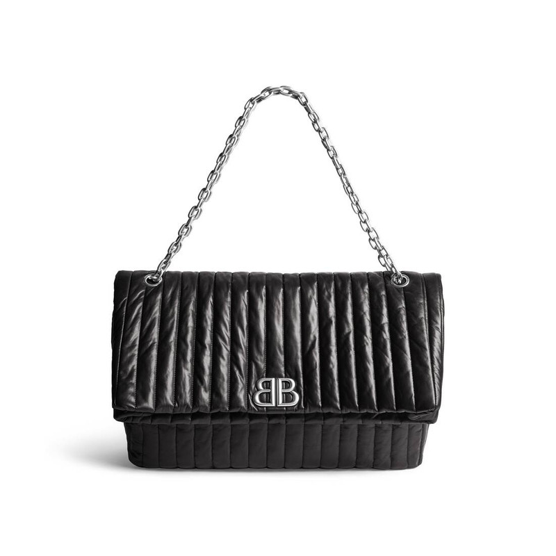 Women's Monaco Large Chain Bag Quilted in Black - 1