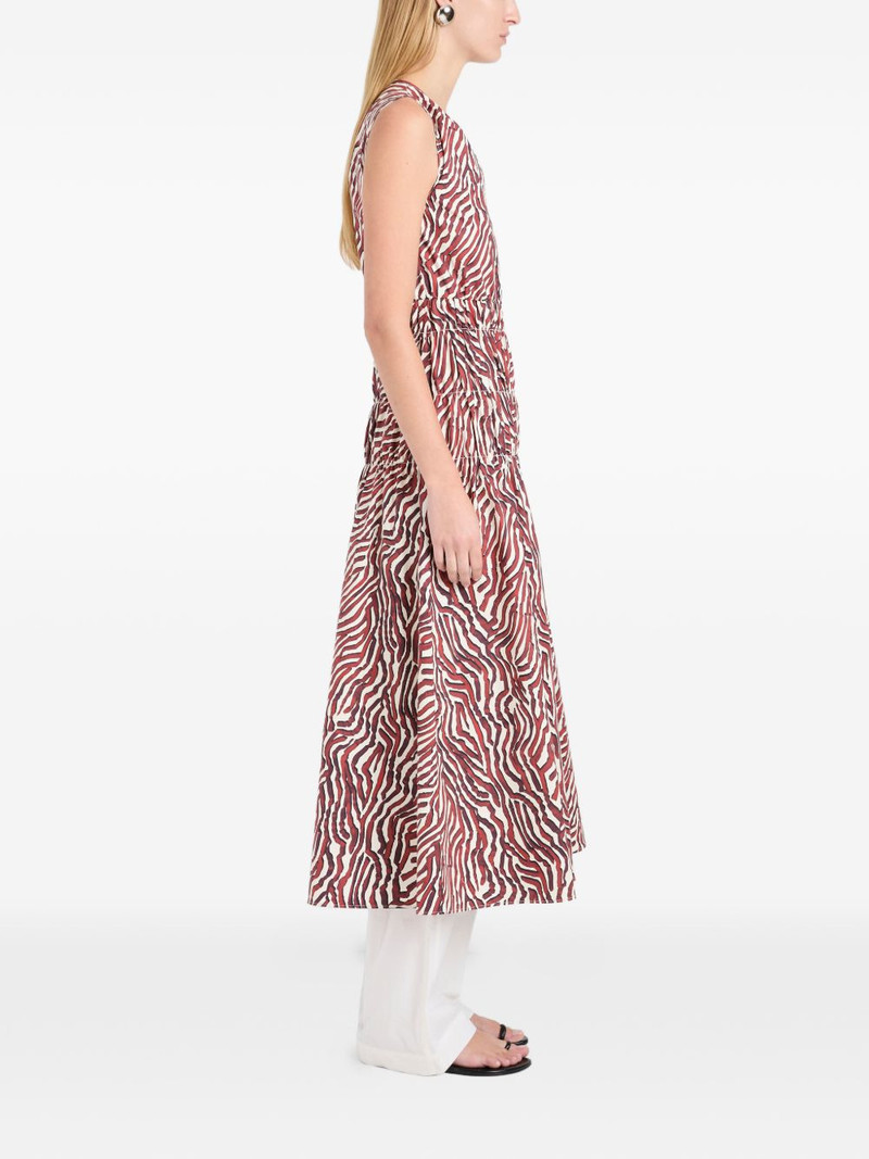 zebra-print smocked midi dress 3