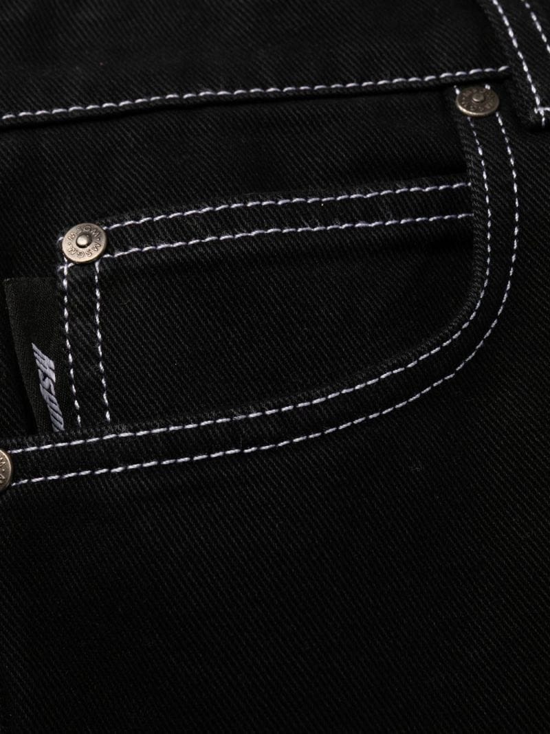 contrast stitching jeans - 7
