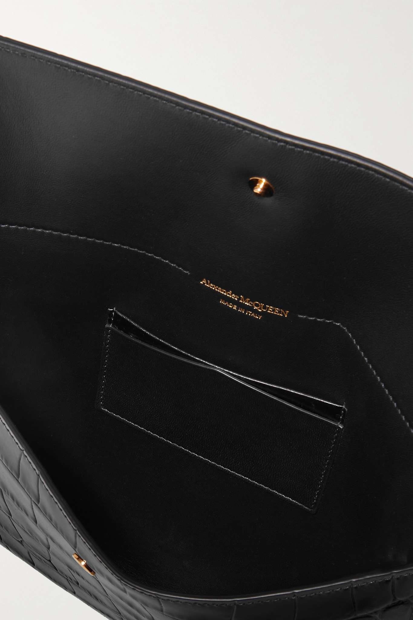 Envelope croc-effect leather pouch - 5