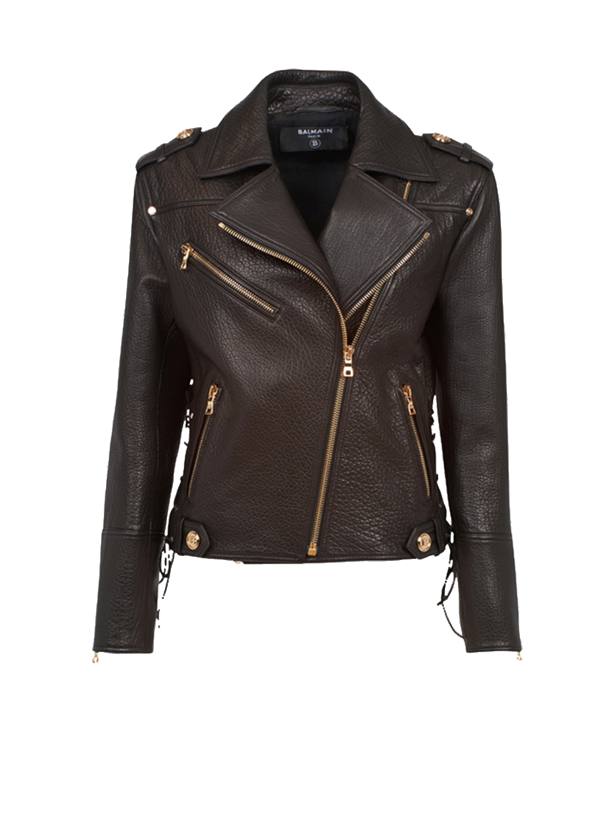 Leather lace-up jacket - 1