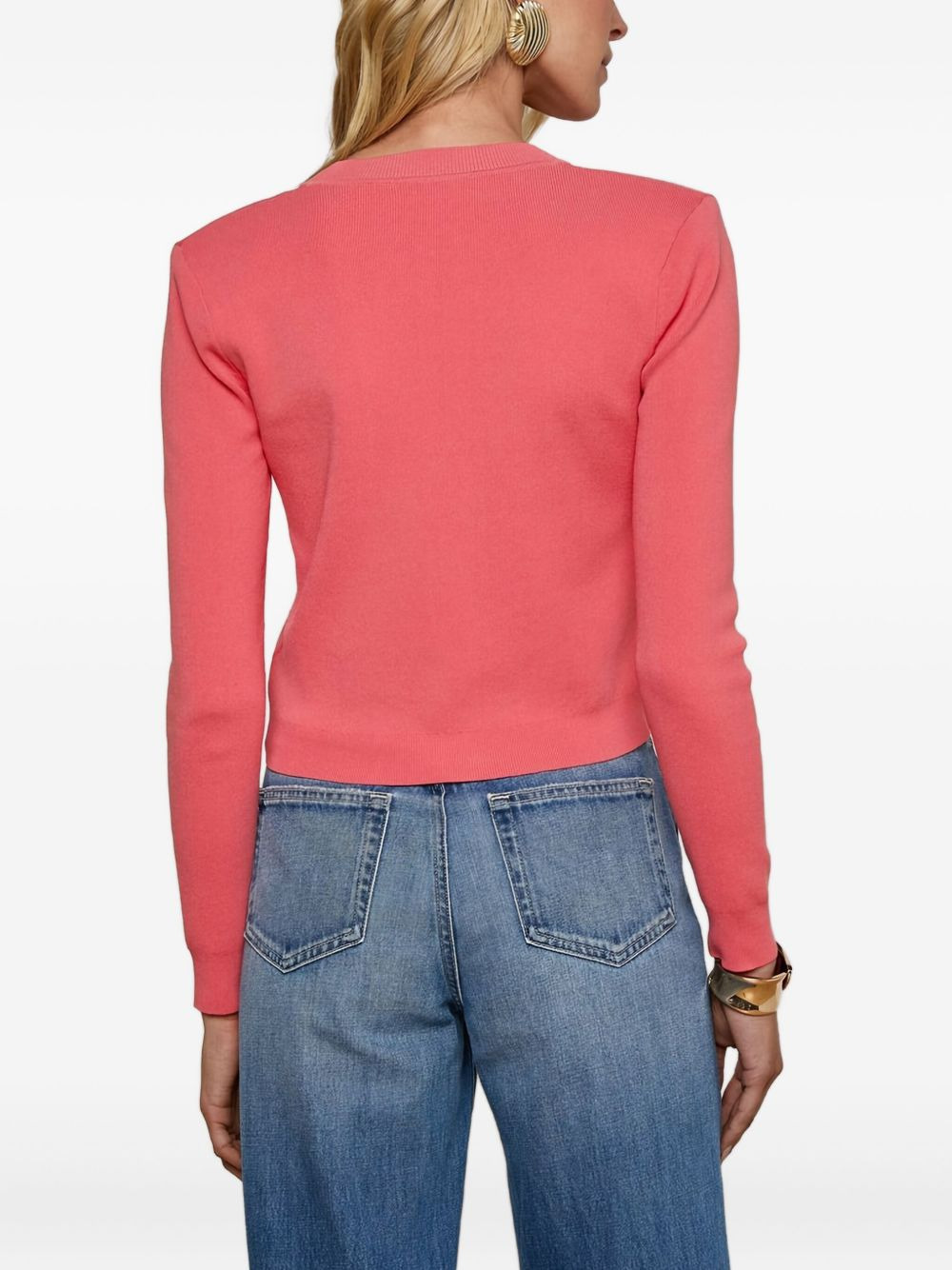 button-embellished crew-neck cardigan - 4
