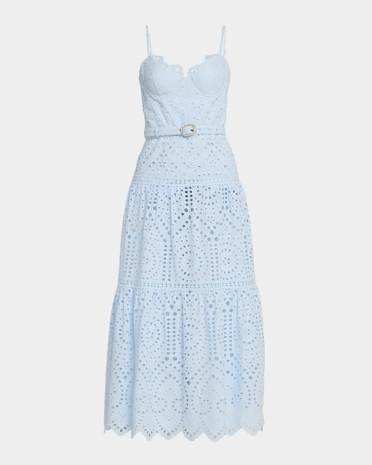 Zuria Belted Eyelet Maxi Dress - 1