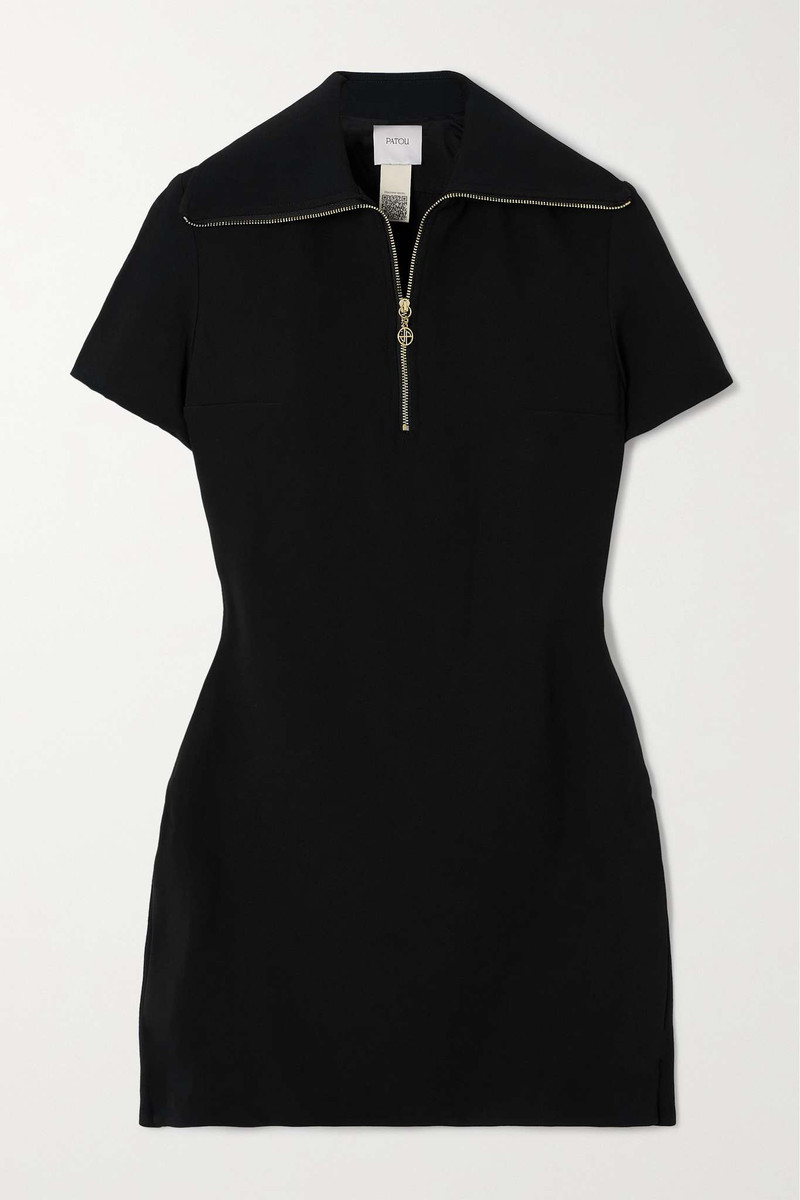 Zip-detailed crepe mini dress 1