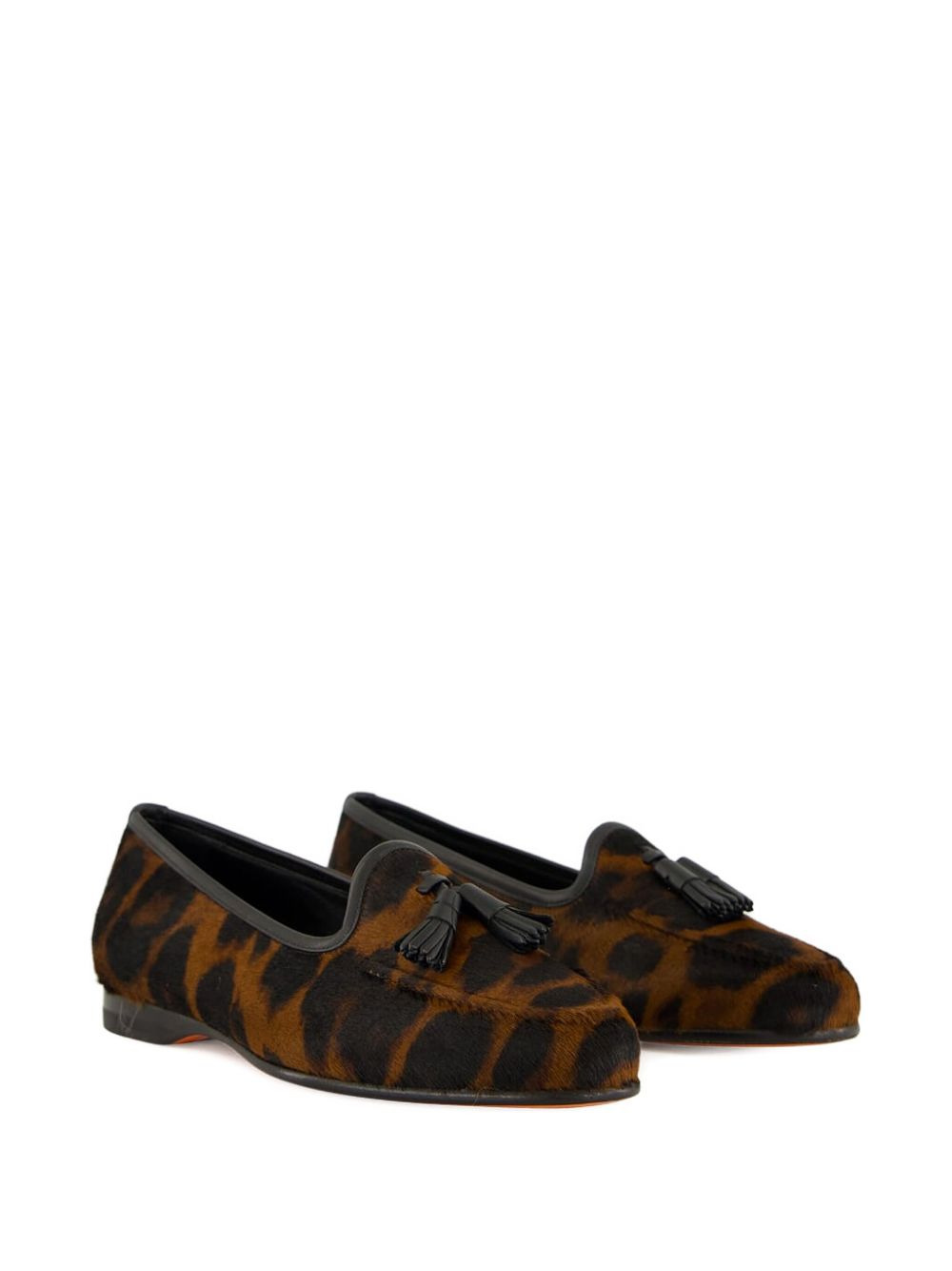 leopard-print tassel loafers - 2