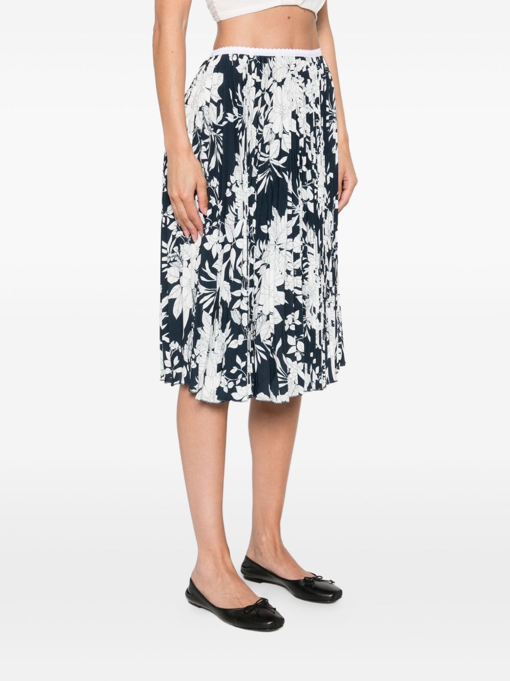 pleated floral-print midi skirt - 3