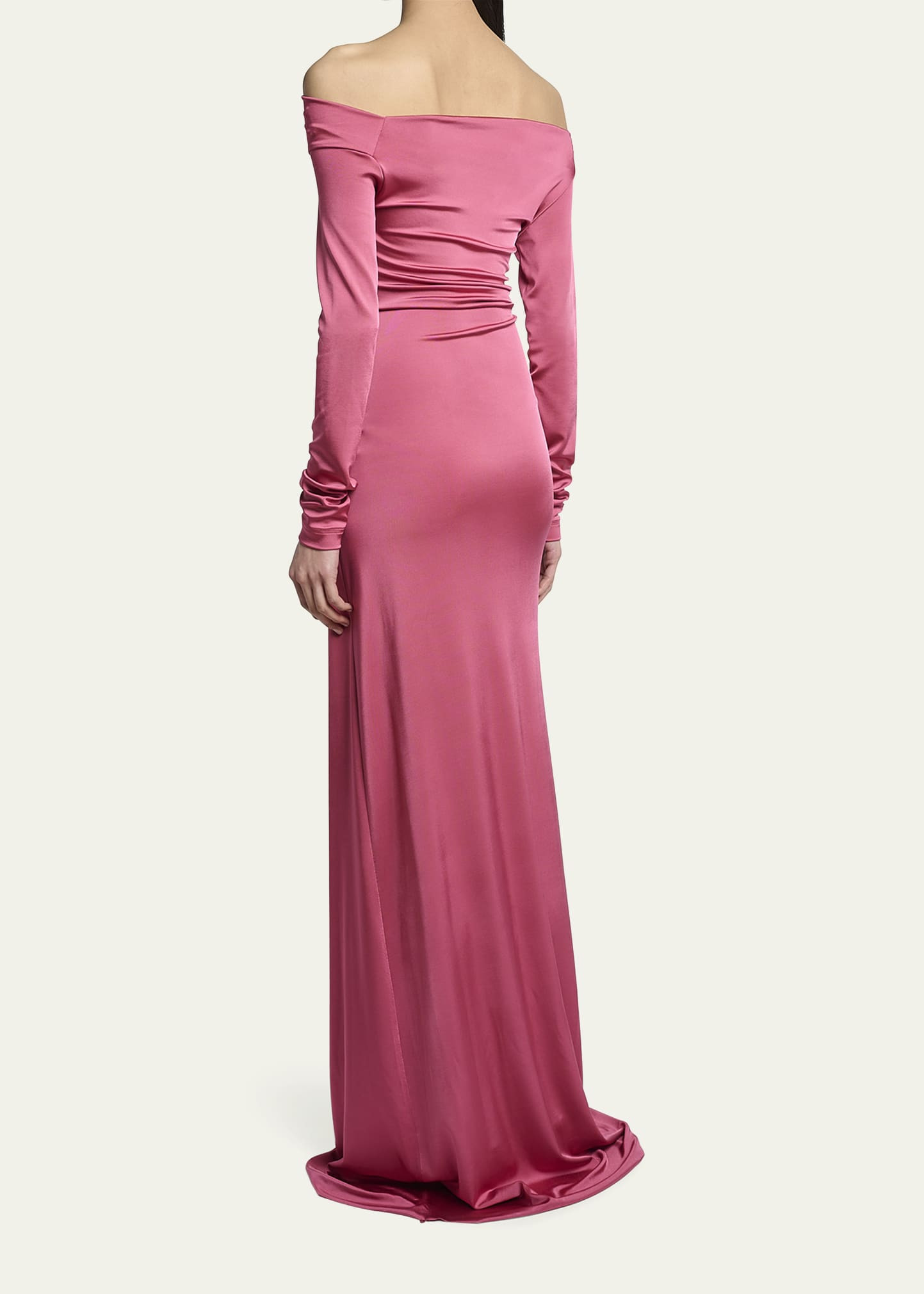 Off-Shoulder Draped Gown - 3