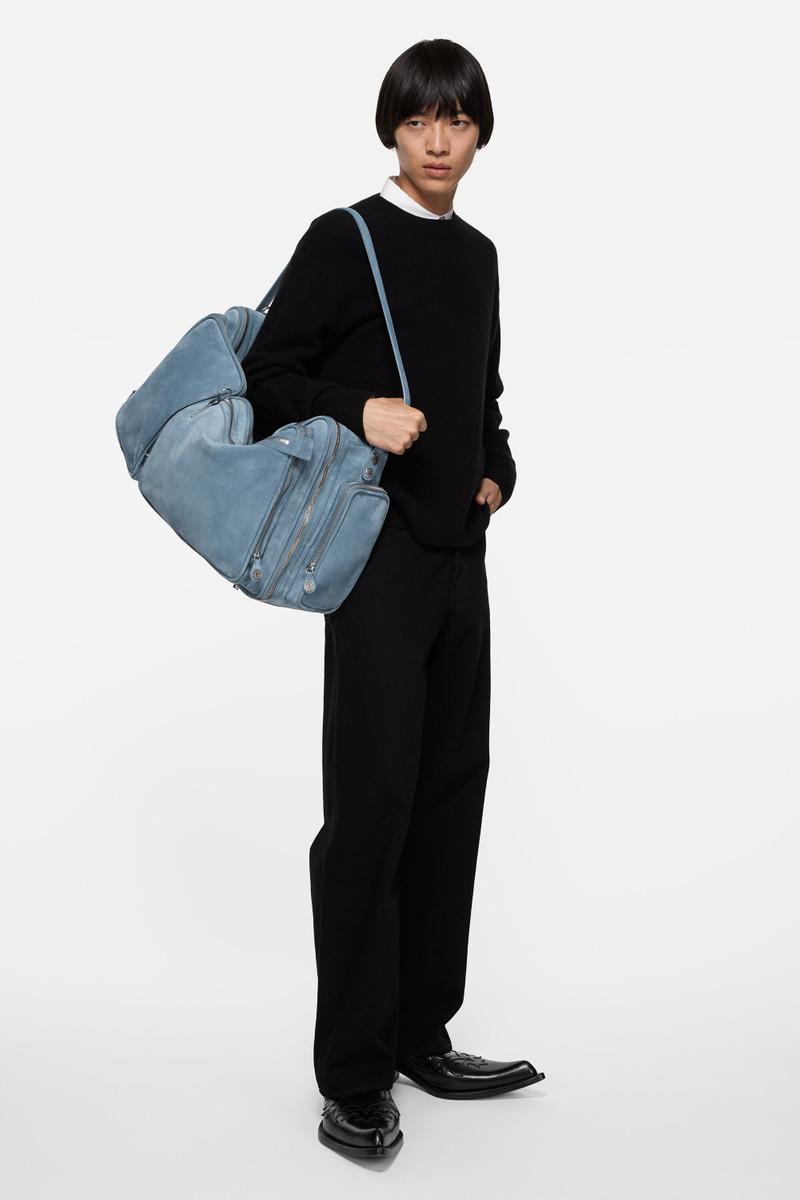 Acne Studios Camero Hotel Suede Shoulder Bag - Denim Blue outlook