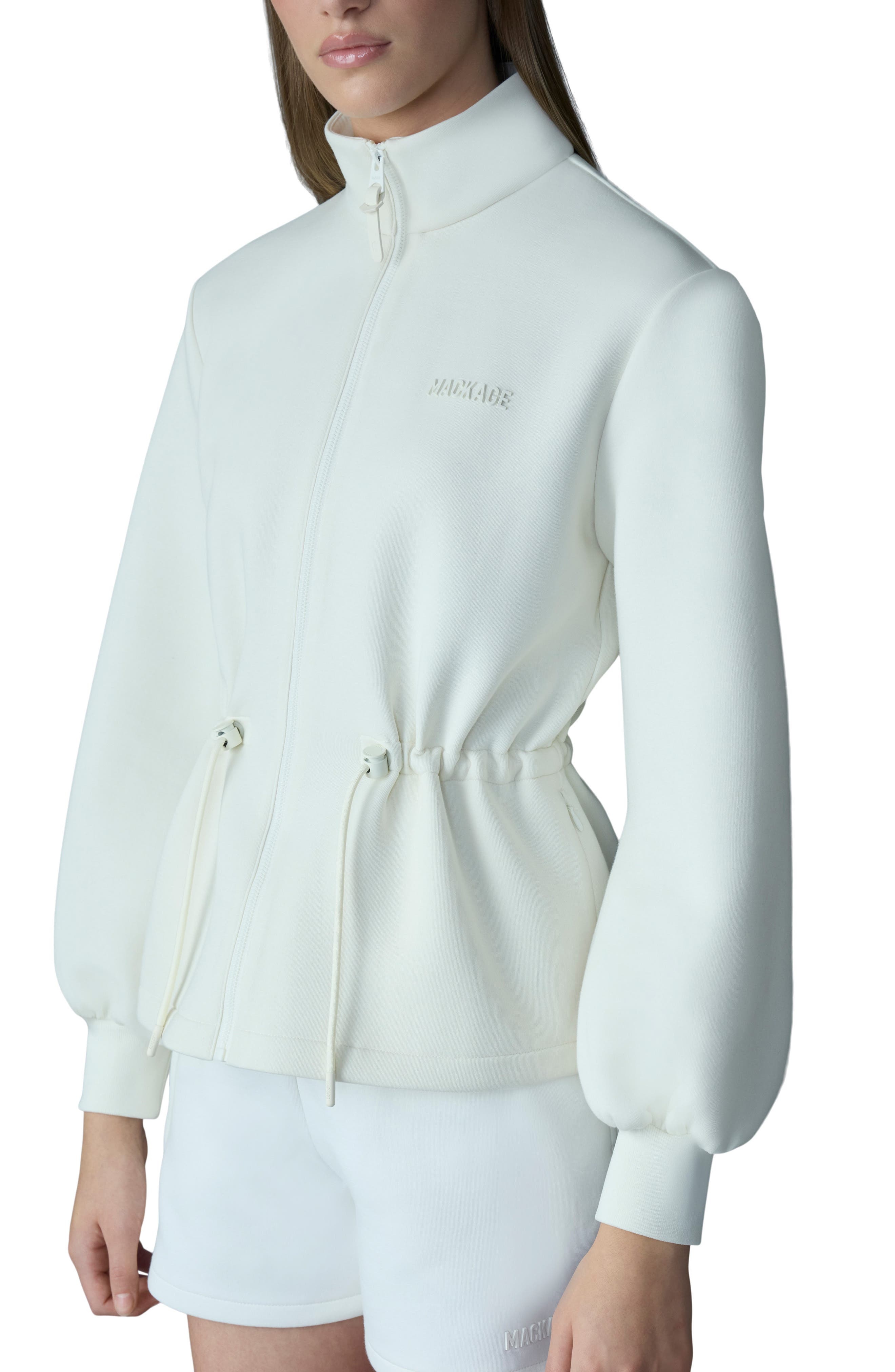 Mackage Finola Double Face Jersey Jacket in Cream at Nordstrom - 3