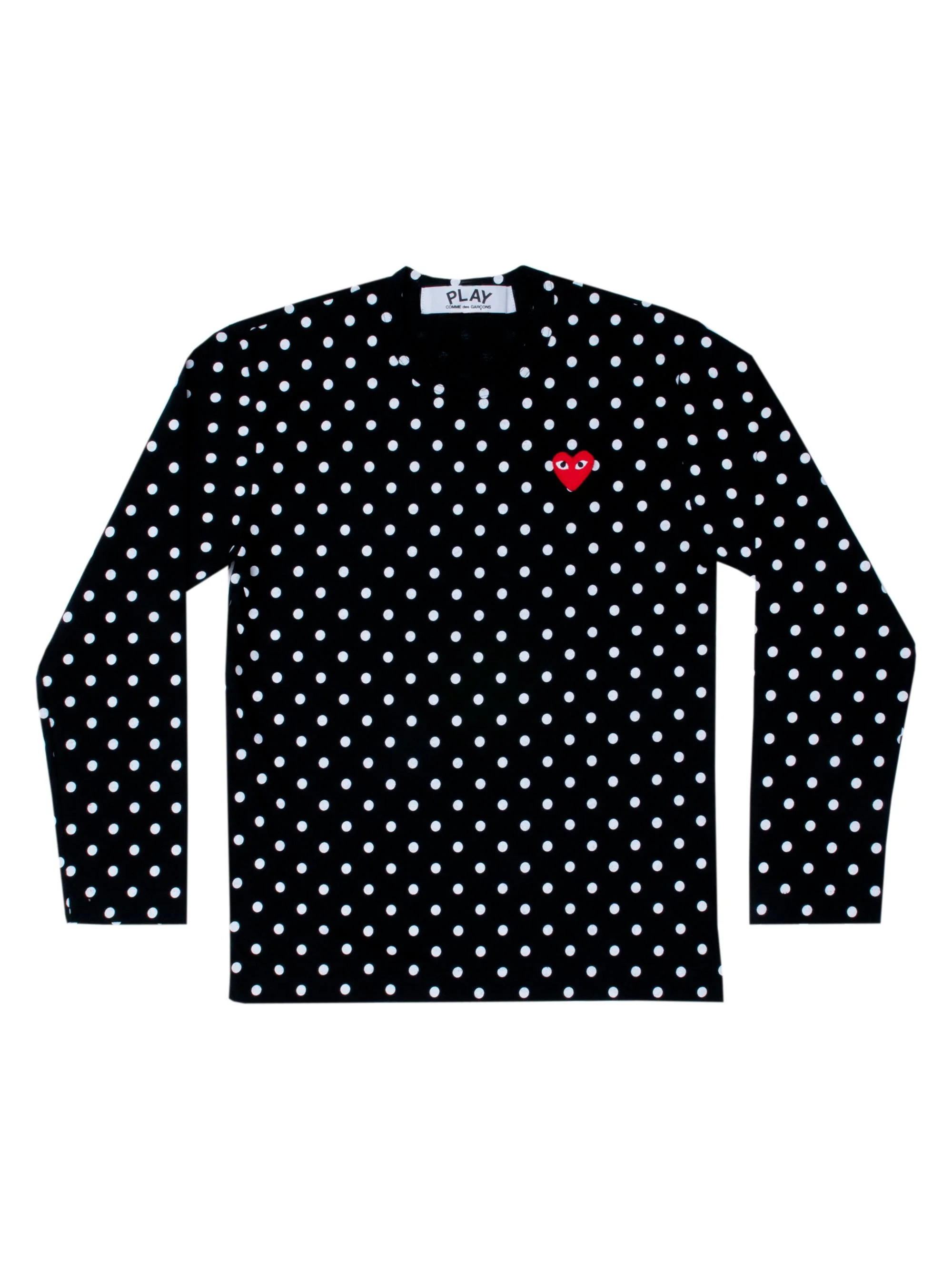 Women's Polka-Dot T-Shirt - Black White - 1