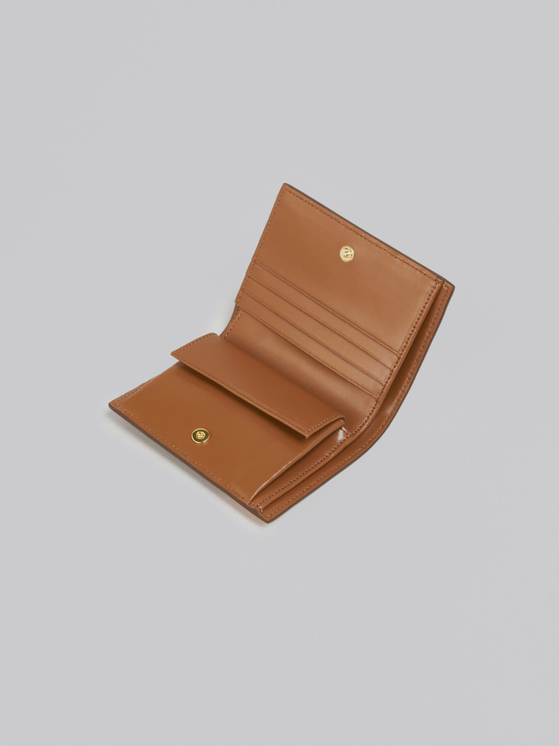 Marni BROWN AND PINK LEATHER BI-FOLD WALLET outlook