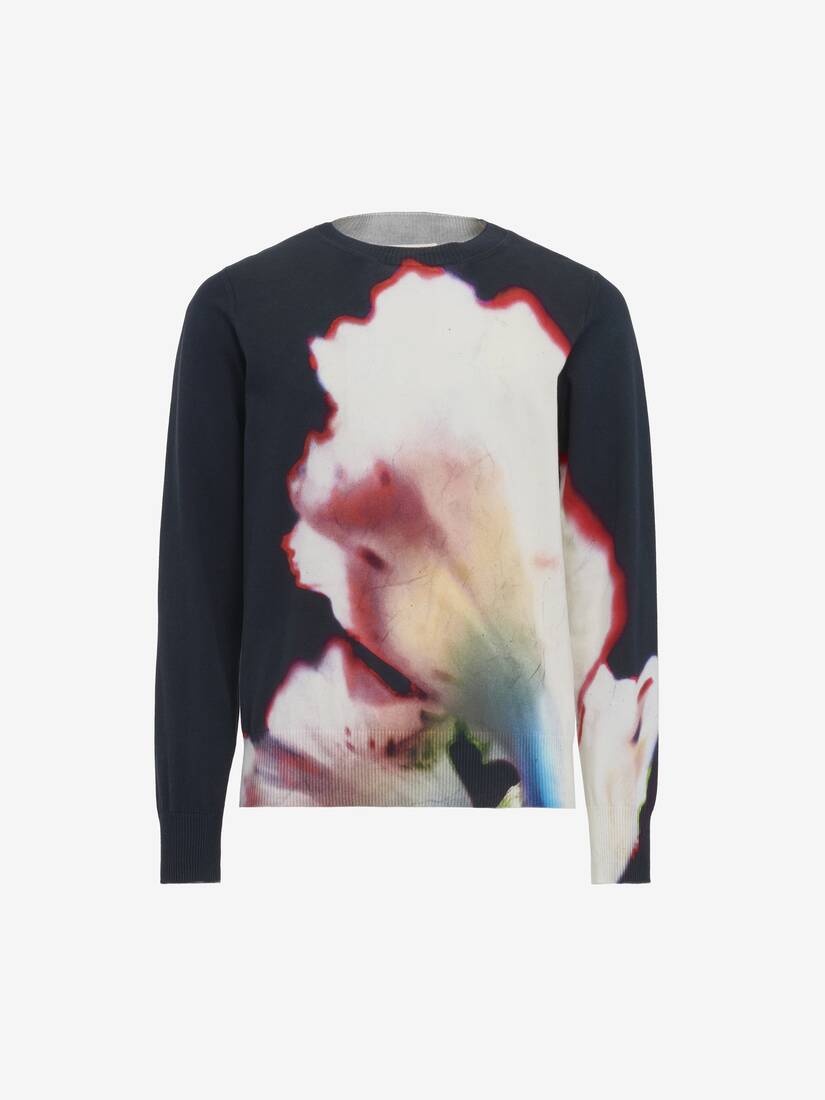 Men's Solarised Flower Jumper in Black/multicolor - 1