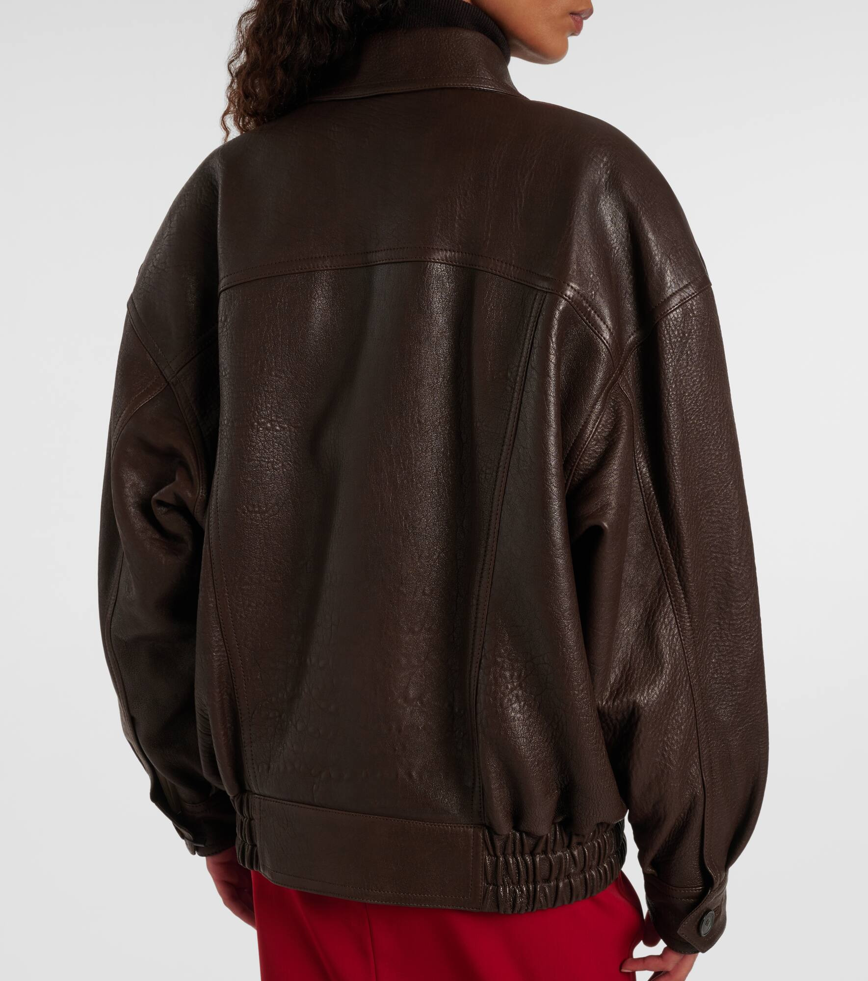 Oversized leather jacket - 6