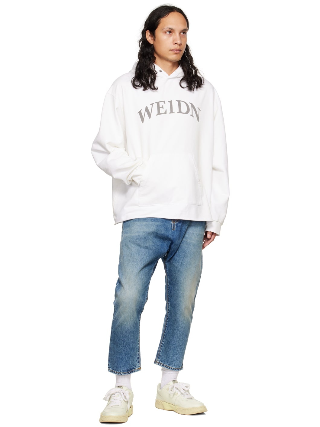 【関税込み】We11done ホワイト ディストレス フーディ We11done White Distressed Hoodie | REVERSIBLE
