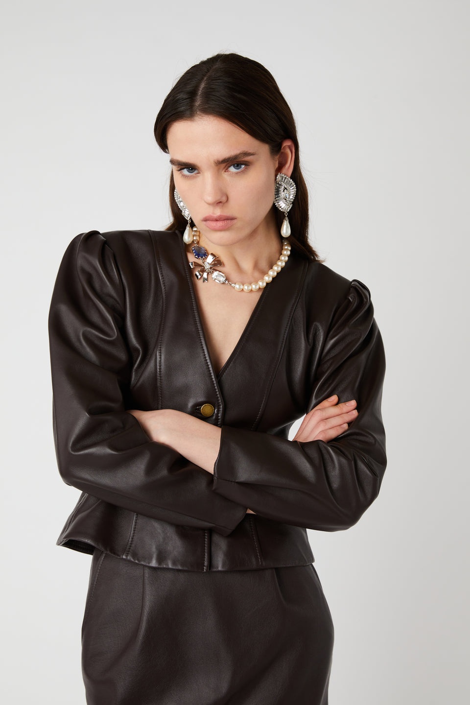 LEATHER MIDI SKIRT - 6