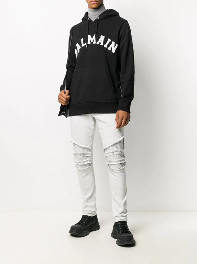 Balmain College logo cotton hoodie outlook