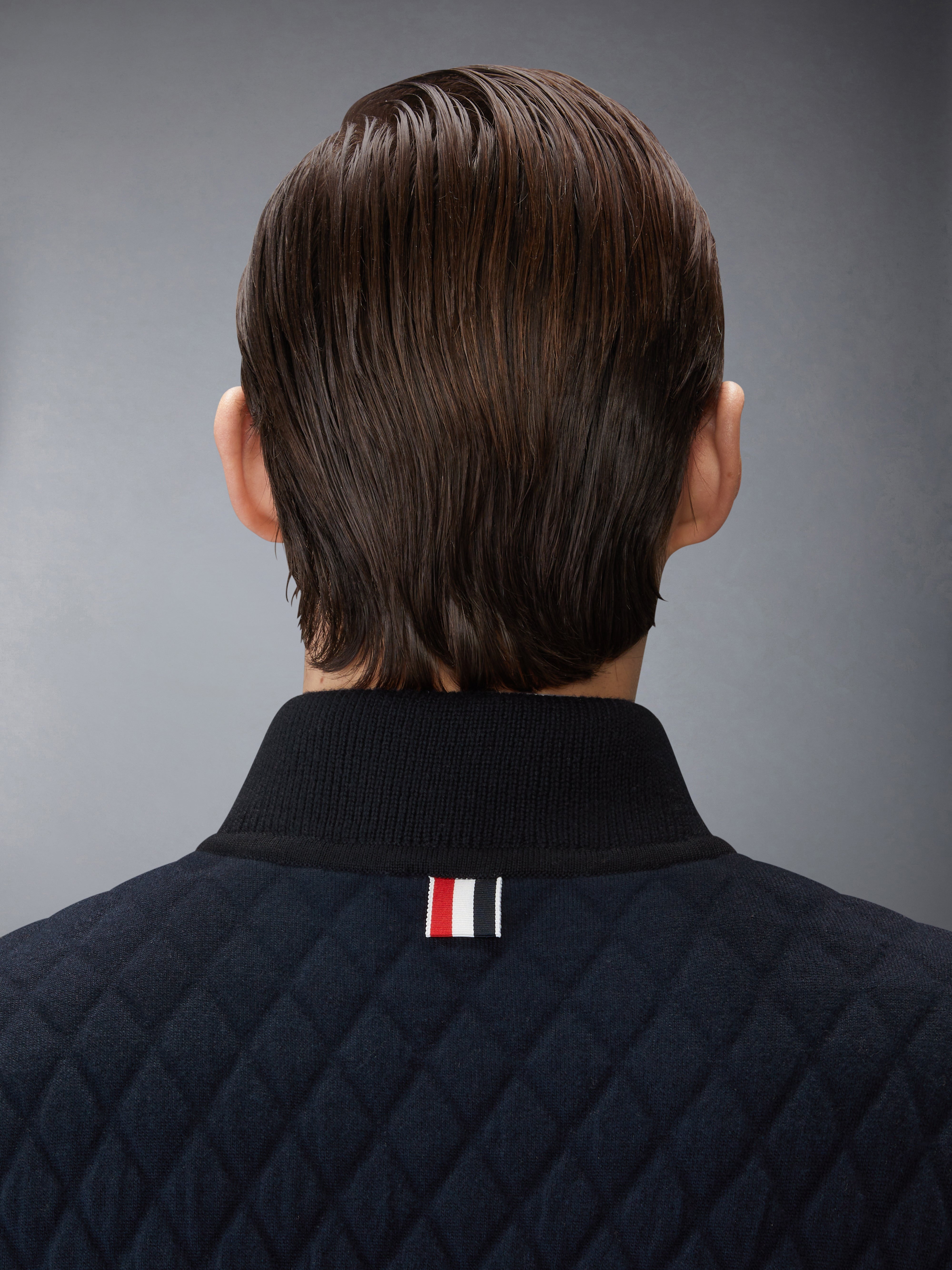 MERINO WOOL INTARSIA JACQUARD WORK JACKET - 5