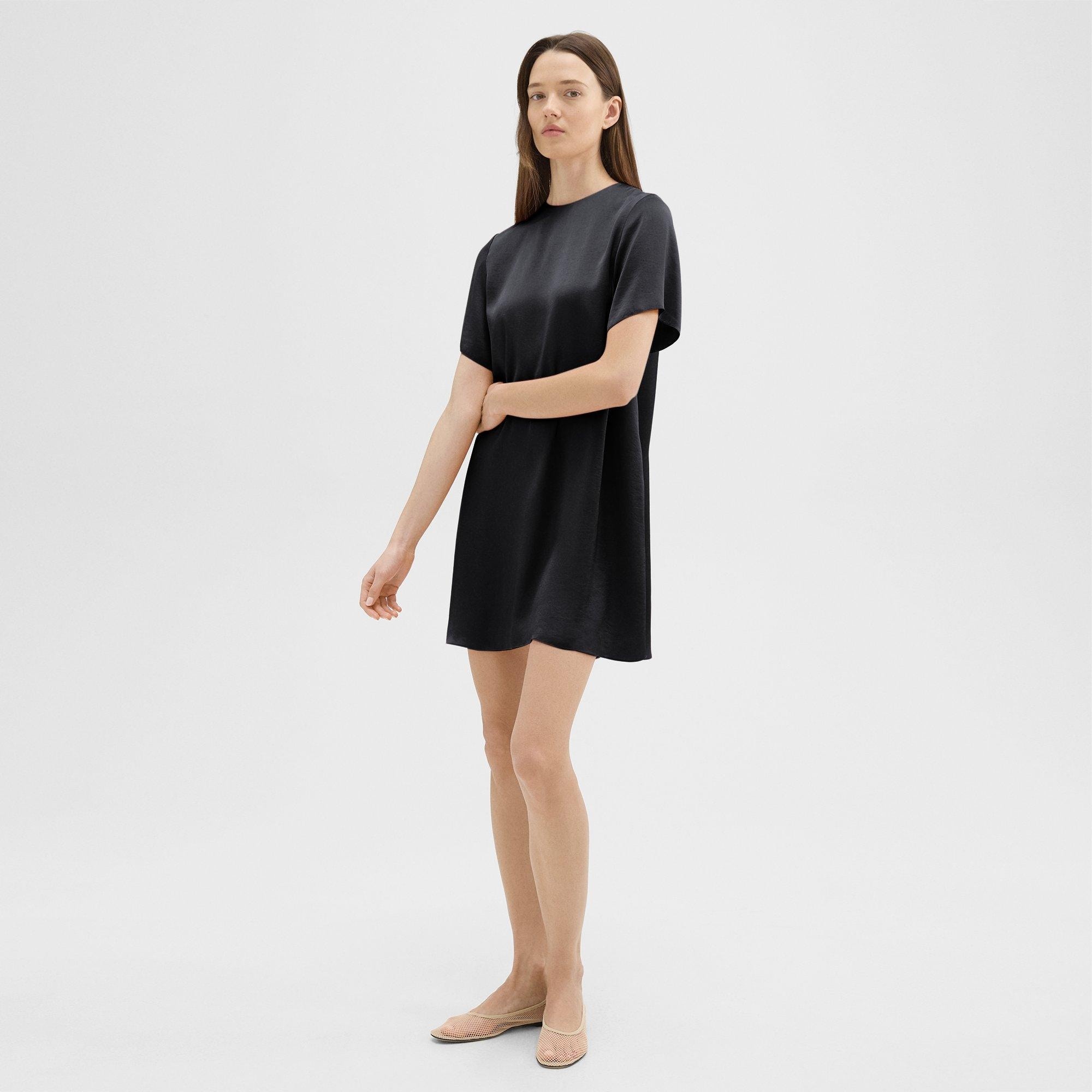 T-Shirt Dress in Crushed Satin - 2